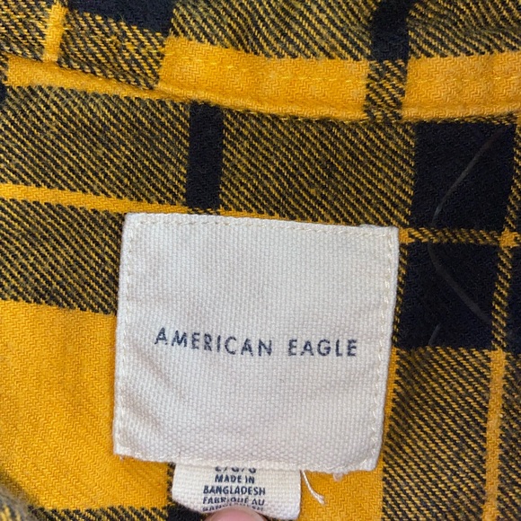 American Eagle yellow checkered Flannel Size L Excellent condition - Picture 3 of 3